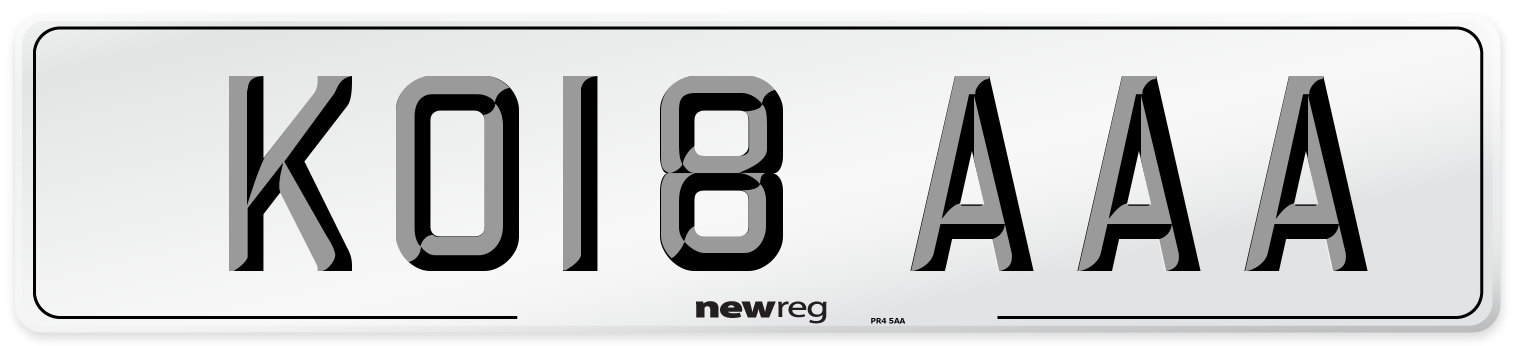 KO18 AAA Number Plate from New Reg